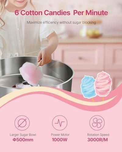 ELEKTRYCZNA MASZYNA DO WATY CUKROWEJ VEVOR 1000 W JAK NOWY