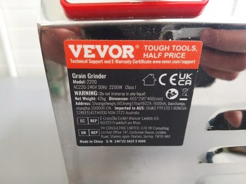 Młynek elektryczny do przypraw Vevor 2200W 2200 W stal nierdzewna