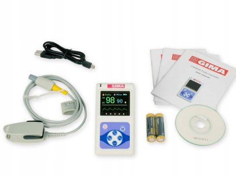 PULSOKSYMETR MEDYCZNY NAPALCOWY GIMA OXY-50 Z OPROGRAMOWANIEM