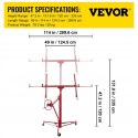 Podnośnik do płyt gipsowych VEVOR LG-021 335 cm 68 kg