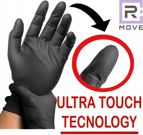 RMOVE 1000M Rękawiczki nitrylowe czarne M Bezpudrowe 1000 sztuk