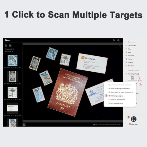 Skaner dokumentów CZUR Lens 800 Pro 8 MPX 270 DPI USB 2.0 A4 Windows/macOS