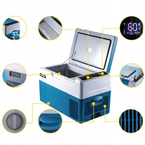 VEVOR Lodówka Samochodowa Kompresorowa 22L 12V/24V sterowanie aplikacją