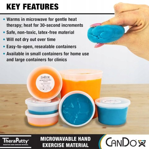 Masa plastyczna CanDo Microwavable TheraPutty twardy,