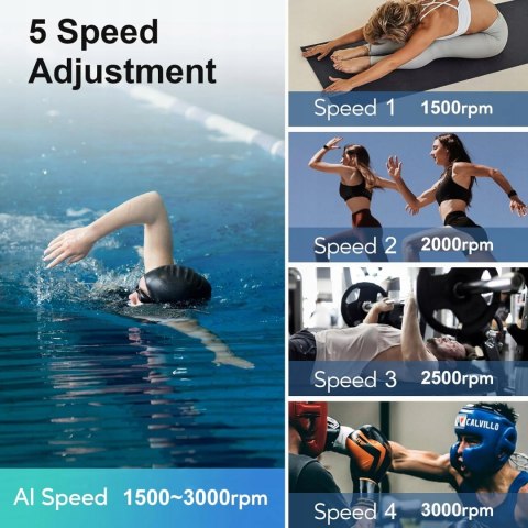 Pistolet do masażu mini masażer Arboleaf J2 NOWY 3000 obr/min 3 nakładki