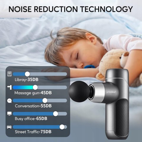 Pistolet do masażu mini masażer Arboleaf J2 NOWY 3000 obr/min 3 nakładki