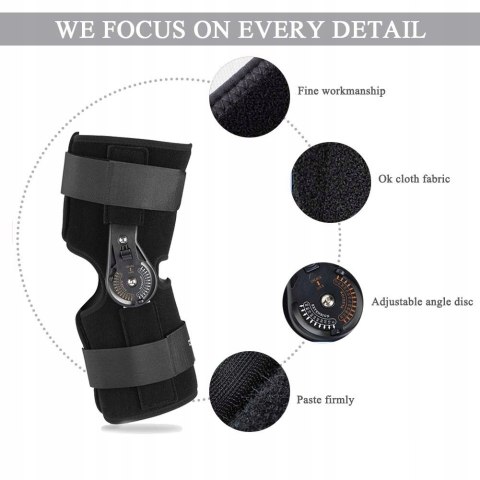 Regulowany anatomiczny stabilizator kolana z zawiasami FILFEEL rozmiar M