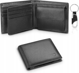 SKÓRZANY PORTFEL MĘSKI Z OCHRONĄ RFID CZARNY