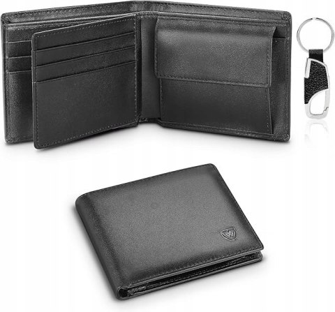 SKÓRZANY PORTFEL MĘSKI Z OCHRONĄ RFID CZARNY