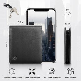 SKÓRZANY PORTFEL MĘSKI Z OCHRONĄ RFID CZARNY