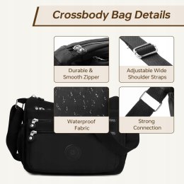 TORBA DAMSKA TOREBKA WODOODPORNA NYLON NA RAMIĘ TORBA NERKA CROSSBODY
