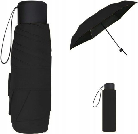 Vicloon Mini parasol kieszonkowy manualny, składany, z pokrowcem czarny