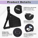 WLLHYF Multi Pockets Torba na klatkę piersiową Crossbody Slim Sling