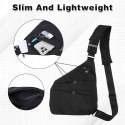 WLLHYF Multi Pockets Torba na klatkę piersiową Crossbody Slim Sling