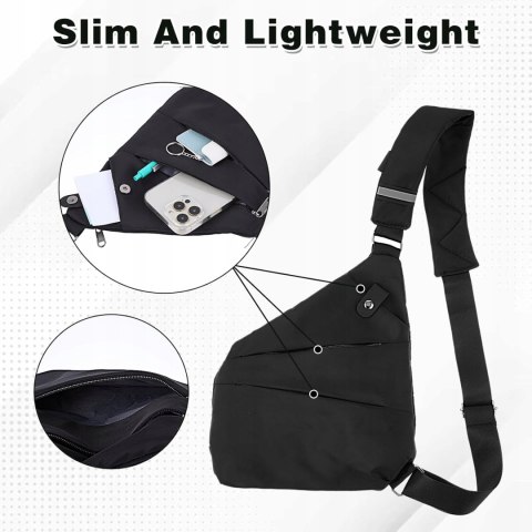 WLLHYF Multi Pockets Torba na klatkę piersiową Crossbody Slim Sling