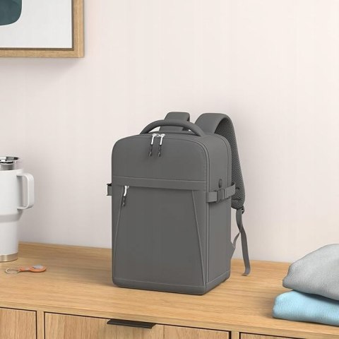Xkdoai Plecak kabinowy samolotu szary 40 x 20 x 25 kieszeń na laptop 14"