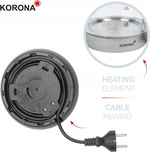 Czajnik elektryczny szklany Korona 20608 1,2 l 2200 W światło LED
