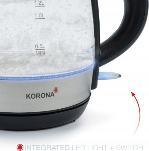 Czajnik elektryczny szklany Korona 20608 1,2 l 2200 W światło LED