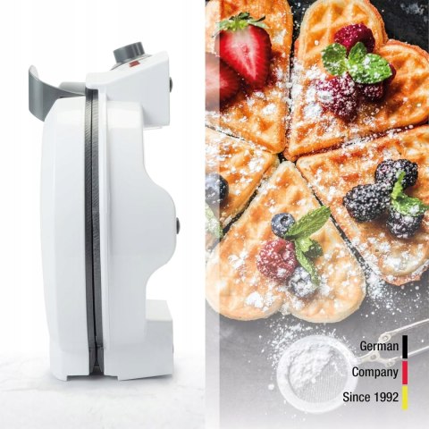 KORONA 41007 Gofrownica w kształcie serca Ø 20 cm 1000 W biała