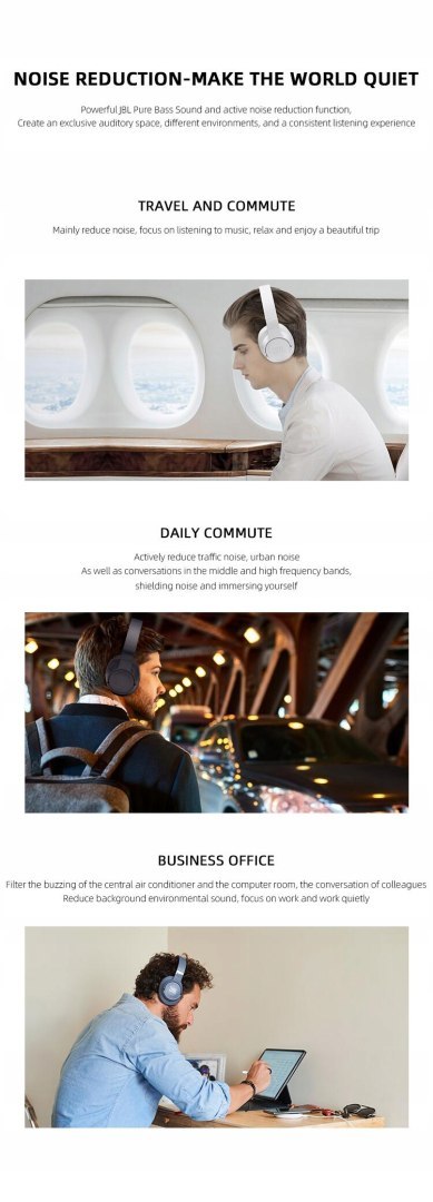 Słuchawki bezprzewodowe nauszne JBL Tune 760NC Czarne Bluetooth ANC