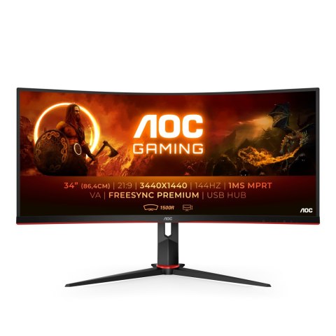 Zakrzywiony monitor AOC CU34G2X/BK 144Hz 3440x1440 (UWQHD)