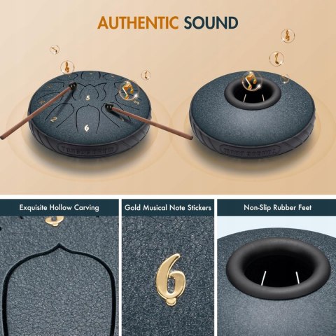 CAHAYA Stalowy bęben językowy 6 cali 11 tonów: stalowy instrument