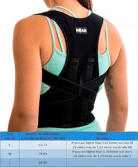 Korektor postawy Roar czarny rozm. M