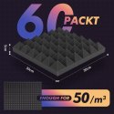 SVILINEK Zestaw 60 paneli akustycznych z pianki poliuretanowej 2"x12"x12"