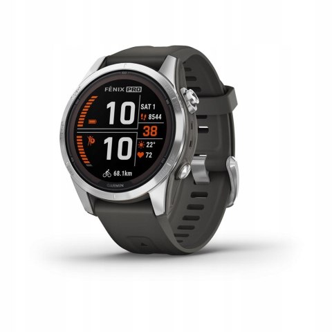 Smartwatch zegarek sportowy Garmin Fenix 7S Pro Solar 42mm srebrny