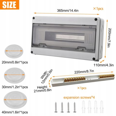 Zewnętrzna skrzynka elektryczna IP65, wodoodporna skrzynka bezpieczników.
