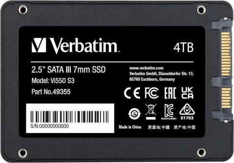 Dysk SSD Verbatim Vi550 S3 4TB 2,5" SATA III 49355