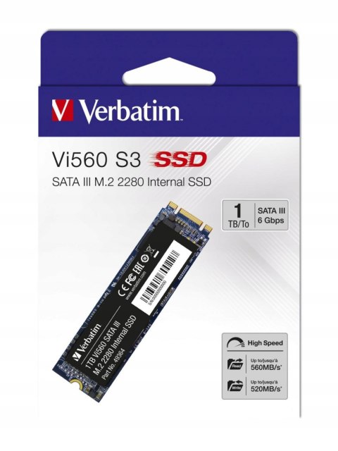 Dysk SSD Verbatim Vi560 1TB M.2 2280 SATA III (560/520 MB/s) 49364