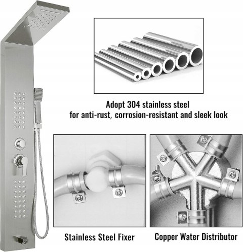 HAPPYBUY PANEL PRYSZNICOWY Z HYDROMASAŻEM 99168