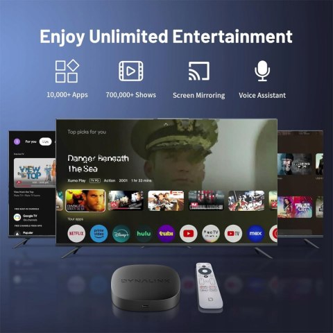 Kinhank Google TV Box 4K UHD Smart TV Box obsługuje Google TV