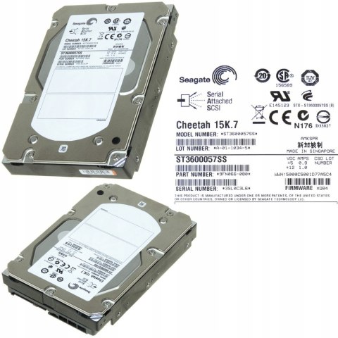 SEAGATE CHEETAH 15K.7 600GB 15K 16MB SAS-2 3.5'' ST3600057SS