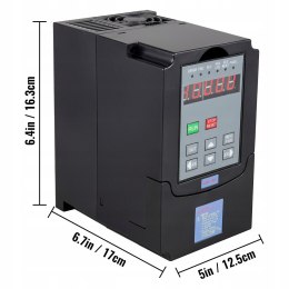 VEVOR VFD 3-Fazowa Przetwornica Częstotliwości 3KW 125x163x170MM AC 220V