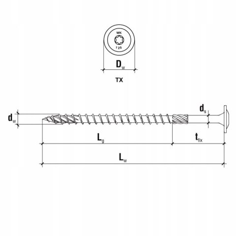 Wkręty do drewna Wkręt-Met 10 x 380 mm 15 szt.