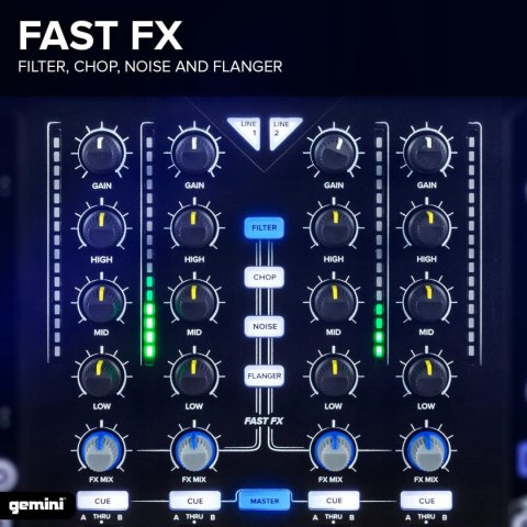 MIKSER DJ GEMINI SDJ-4000 4-KANAŁOWY BLACK