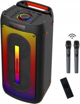 DYNASONIC D30 Bluetooth diody LED Micro-SD radio FM USB 2x mikrofon pilot