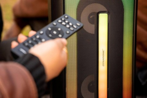 DYNASONIC D30 Bluetooth diody LED Micro-SD radio FM USB 2x mikrofon pilot