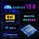 Dekoder TV H96MAX 4G 32G z systemem Android 13.0 i żyroskopem