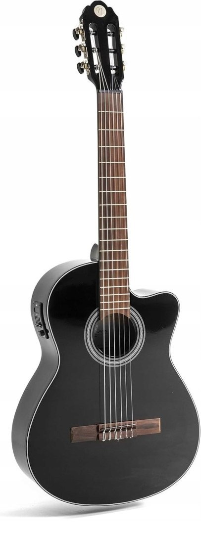 Gitara Klasyczna Akustyczna Navarrez NV162 4/4 Czarna 6 Strun 19 Progów