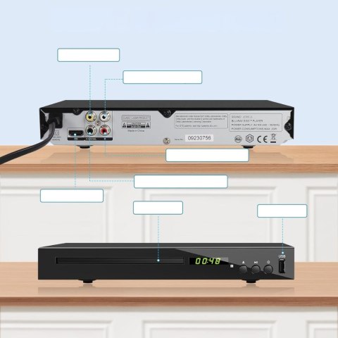 Kompatkowy Odtwarzacz DVD Blu-ray HD JOVELL 1080P - USB, HDMI, AV