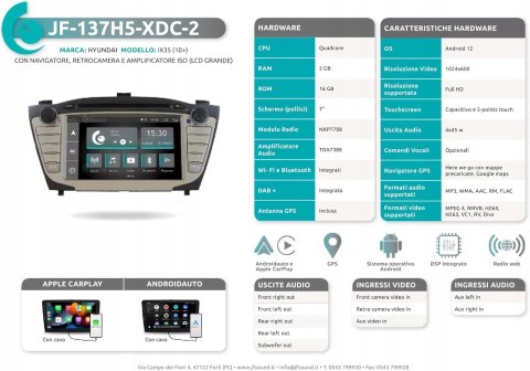 Radio samochodowe Jf Sound car audio system JF-137H5-XDC-2 2-DIN