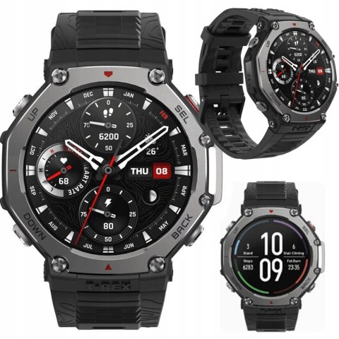 Smartwatch Amazfit T-Rex 3 czarny AMOLED 10 ATM NFC Wi-Fi Bluetooth