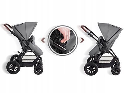 Wózek 3w1 Kinderkraft MOOV szary