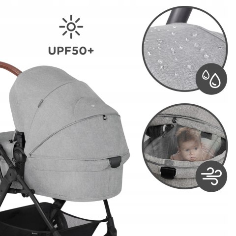 Wózek wielofunkcyjny 3w1 Kinderkraft XMOOV Gondola Spacerówka Jasnoszary