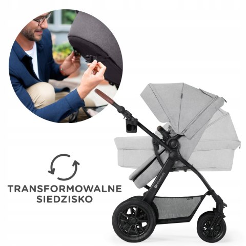 Wózek wielofunkcyjny 3w1 Kinderkraft XMOOV Gondola Spacerówka Jasnoszary