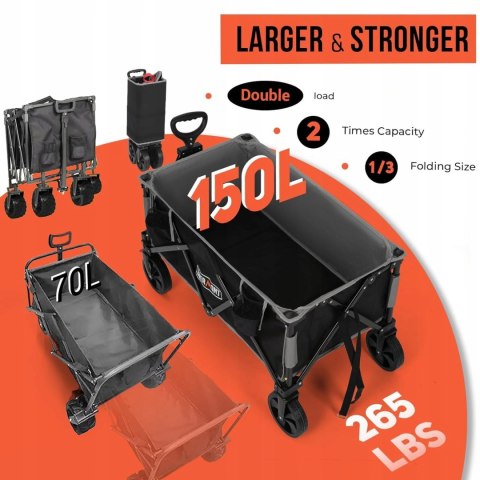 Overmont Składany wózek na kółkach o dużej