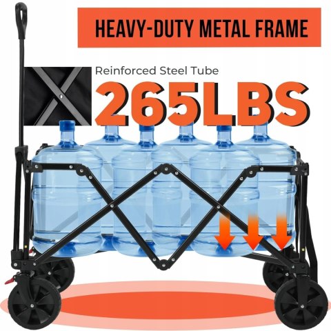 Overmont Składany wózek na kółkach o dużej